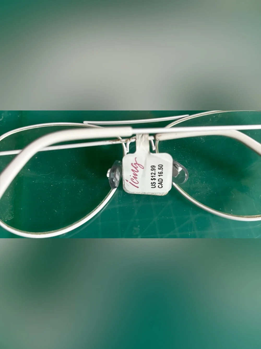 Icing White Aviator Fashion Glasses NWT